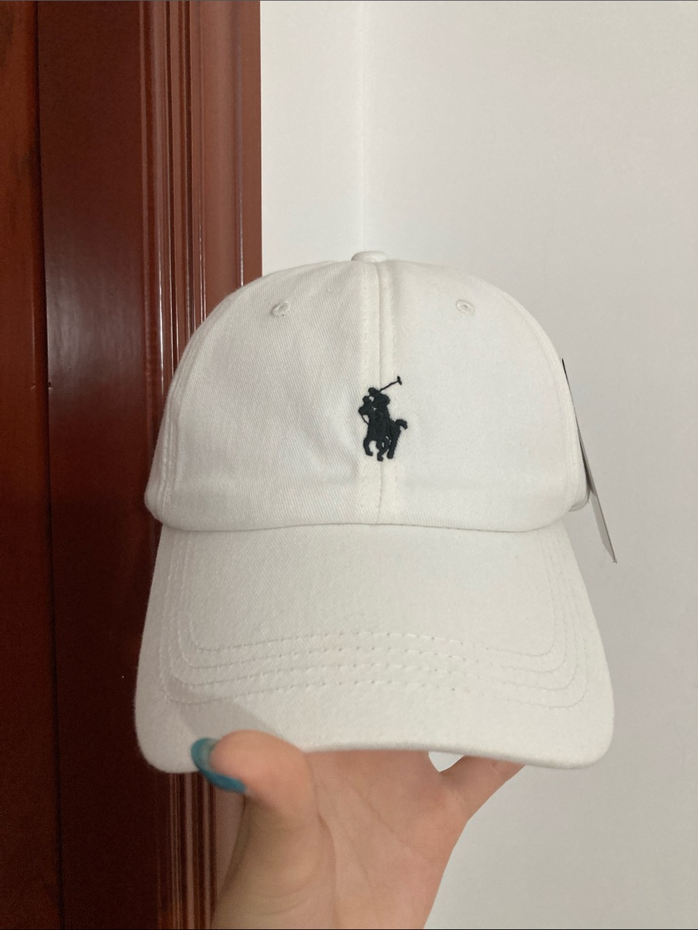 Polo by Ralph Lauren White Baseball Cap with Black Pony Logo